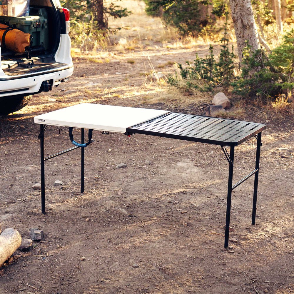 5 Foot Fold-In-Half Camping Folding Table, Indoor/Outdoor, Pumice (280875)