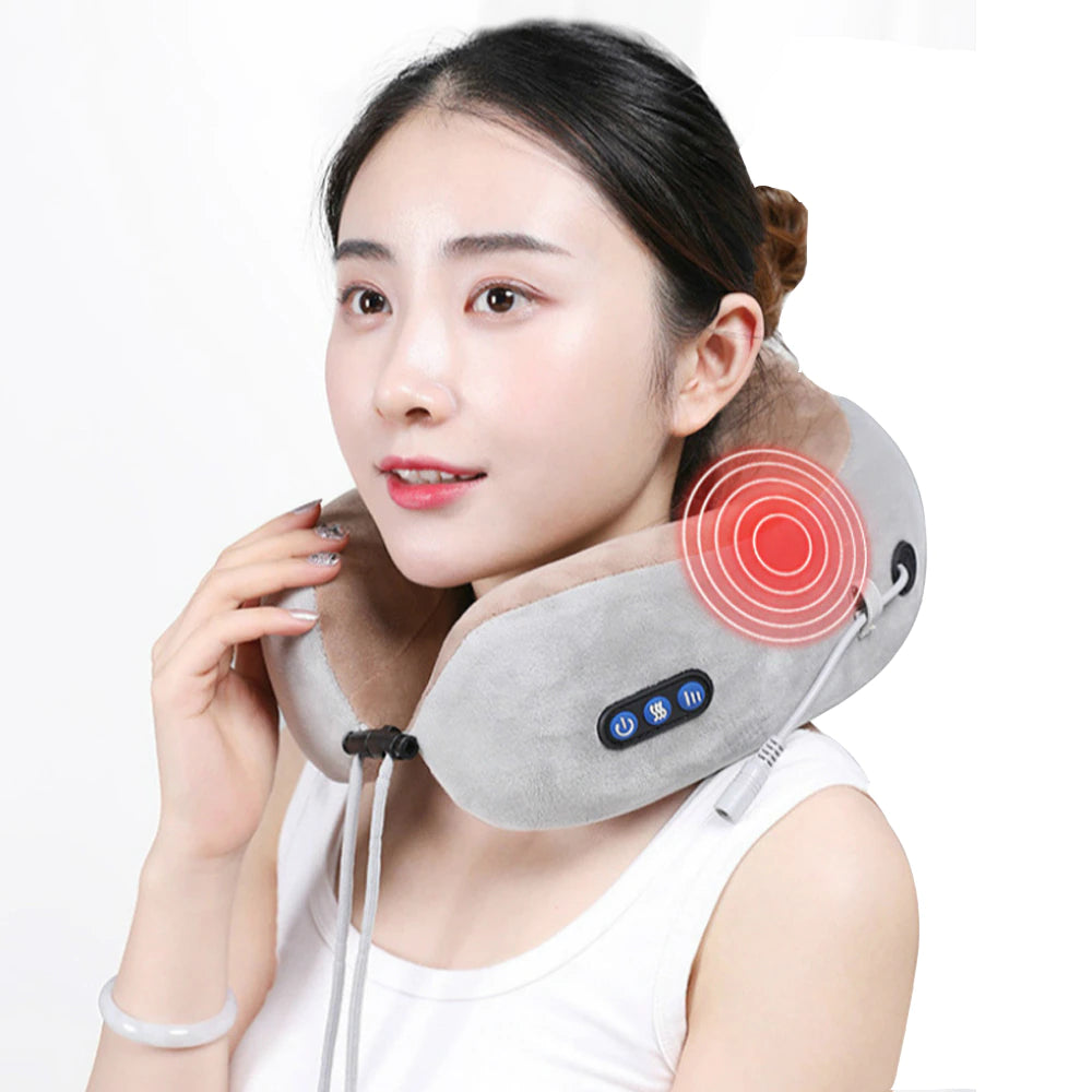 U Shaped Massage Pillow Vibration Electric Cervical Massager Neck Massager Electric Neck Shoulder Protector Relaxing Massage