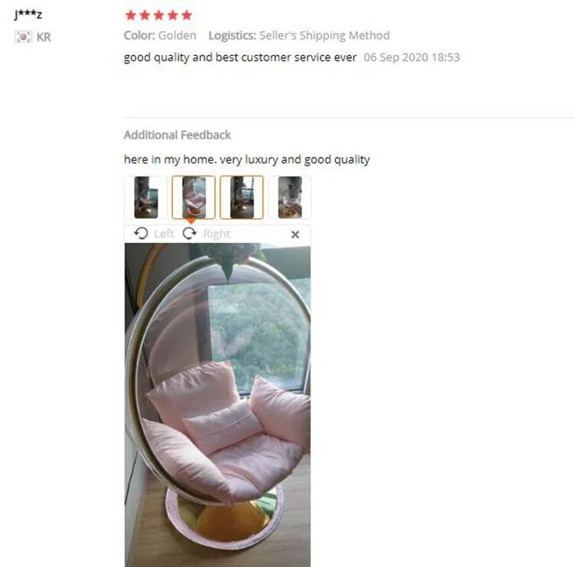 Hemisphere Hanging Chair Basket Swing Chair Transparent Acrylic Basket Ball Chair Home Living Room Garden Leisure Lounge Chair