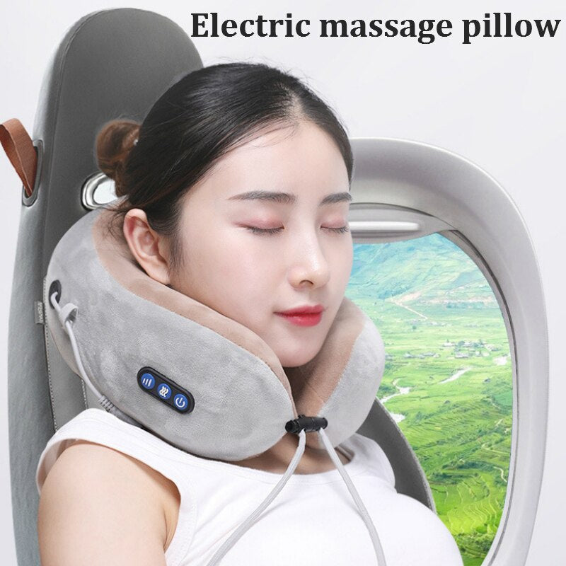 U Shaped Massage Pillow Vibration Electric Cervical Massager Neck Massager Electric Neck Shoulder Protector Relaxing Massage