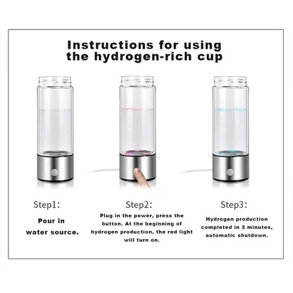 New Hydrogen Rich Water Generator Bottle Cup Ionizer Maker USB Hydrogen-Rich Water Portable Super Antioxidants Hydrogen Bottle