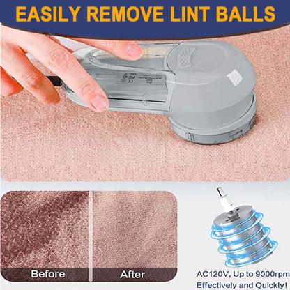 Fabric Shaver Lint Remover, Rechargeable Fabric Lint Shaver Defuzzer with 2In1 Replaceable Stainless Steel 3-Leaf Blades, Remove Clothes Fuzz, Lint Balls, Pills, Bobbles