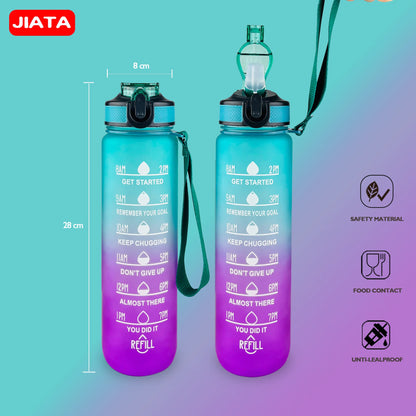 1000Ml Water Bottle Smart Sport Bottle 1L for Travel Fittness Plastic Drink Bottles for Water Cups Kettle with Straw Drinkware