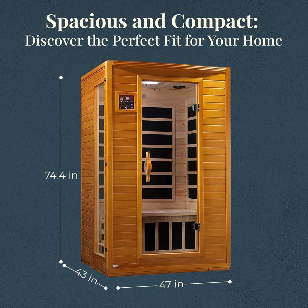 Andora 2 Person 6 Heating Panel Infrared Indoor Wood Dry Sauna