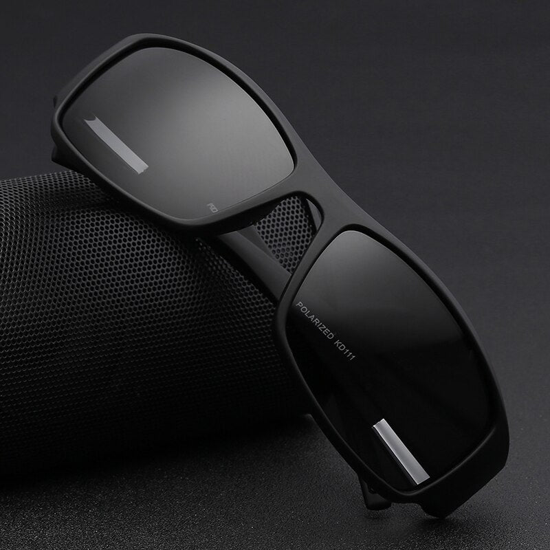 Unbreakable High Quality TR90 Polarized Sport Sunglasses Man Wrap Shades Rectangle Mirror Glasses with Box