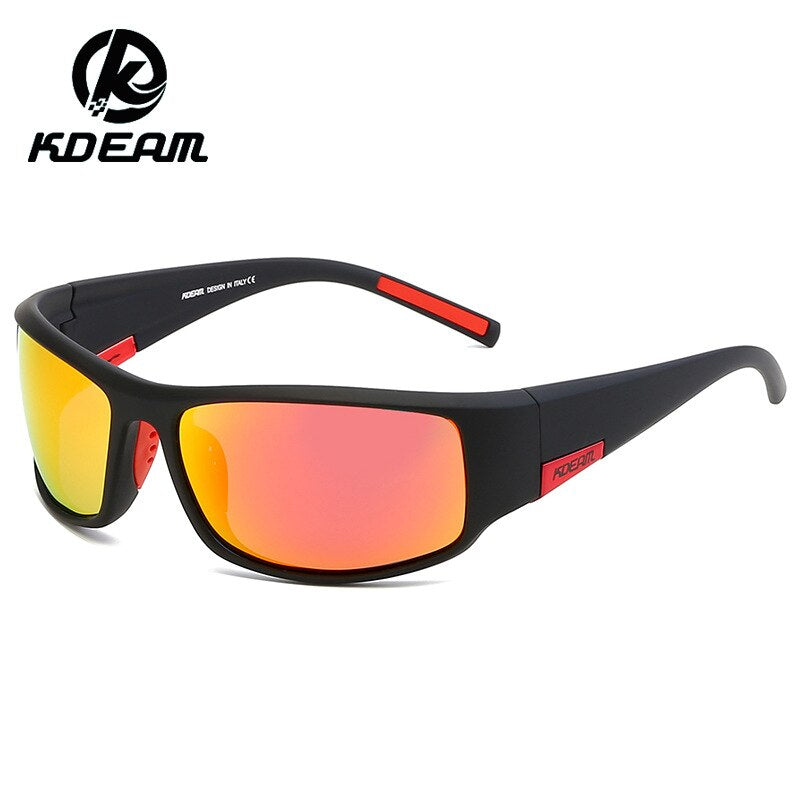 Unbreakable High Quality TR90 Polarized Sport Sunglasses Man Wrap Shades Rectangle Mirror Glasses with Box