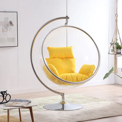 Hemisphere Hanging Chair Basket Swing Chair Transparent Acrylic Basket Ball Chair Home Living Room Garden Leisure Lounge Chair