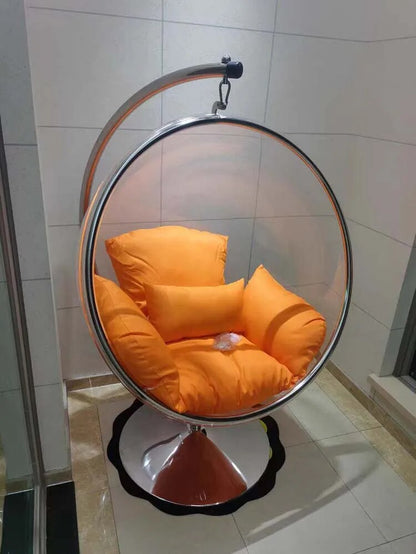 Hemisphere Hanging Chair Basket Swing Chair Transparent Acrylic Basket Ball Chair Home Living Room Garden Leisure Lounge Chair