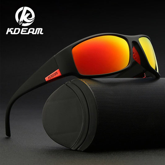 Unbreakable High Quality TR90 Polarized Sport Sunglasses Man Wrap Shades Rectangle Mirror Glasses with Box