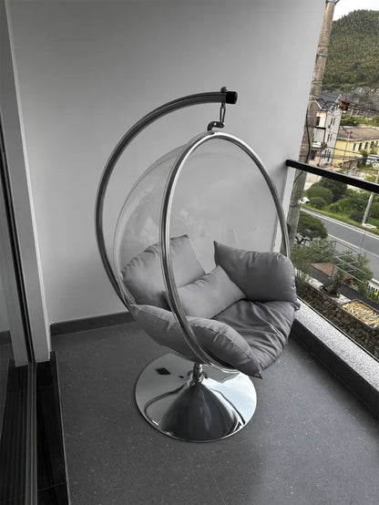 Hemisphere Hanging Chair Basket Swing Chair Transparent Acrylic Basket Ball Chair Home Living Room Garden Leisure Lounge Chair