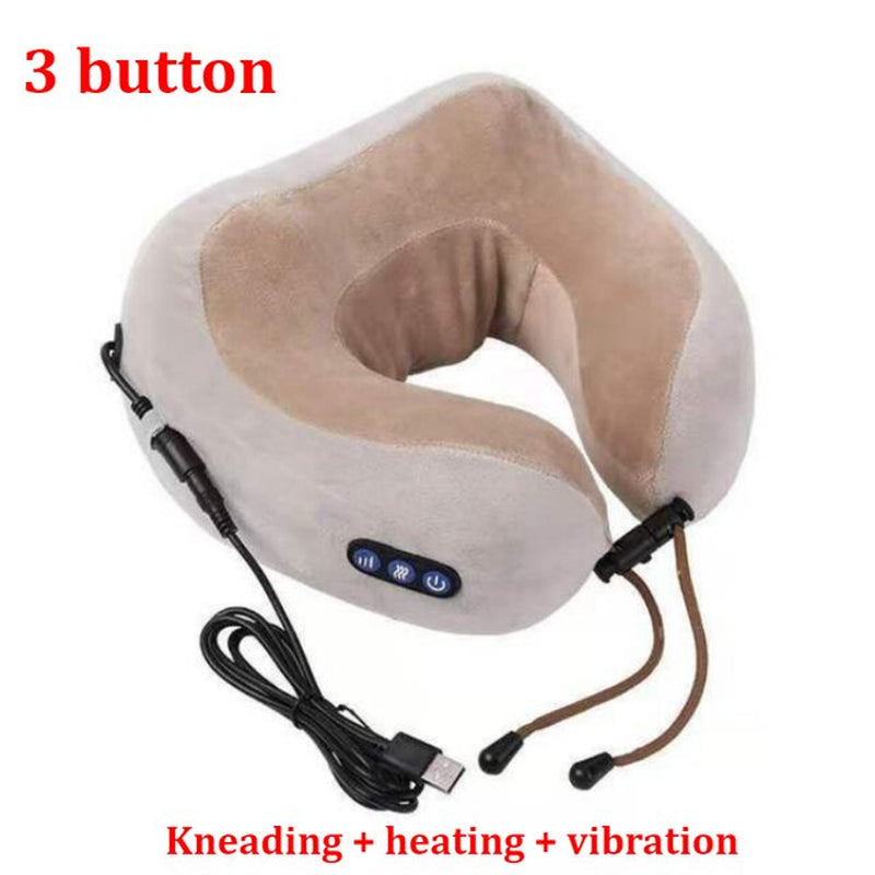 U Shaped Massage Pillow Vibration Electric Cervical Massager Neck Massager Electric Neck Shoulder Protector Relaxing Massage