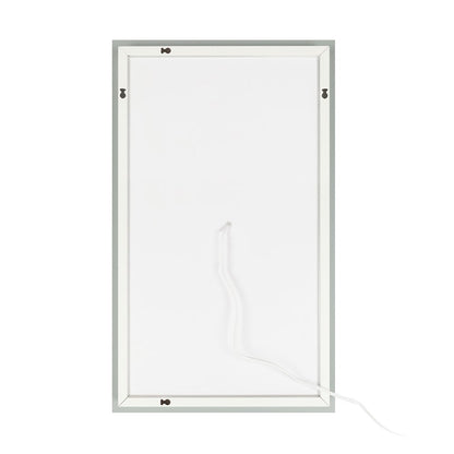 Anti-Fog Wall Mounted Lighted Vanity Mirror LED Bathroom Mirror anti Fog and IP67 Waterproof, Rectangle 40"X24" Silver