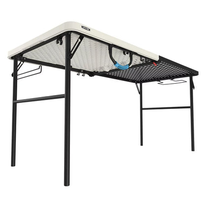 5 Foot Fold-In-Half Camping Folding Table, Indoor/Outdoor, Pumice (280875)