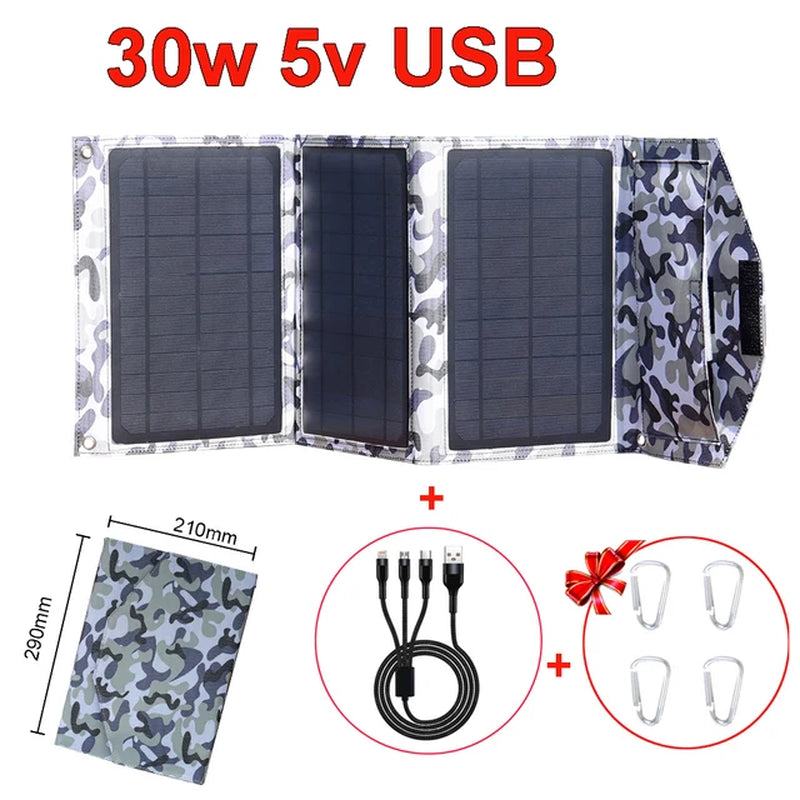 40W Foldable Solar Panel 5V Usb Portable Solar Mobile Phone Charger Power Bank Camping Hiking Backpack Outdoor DHL Freeshipping