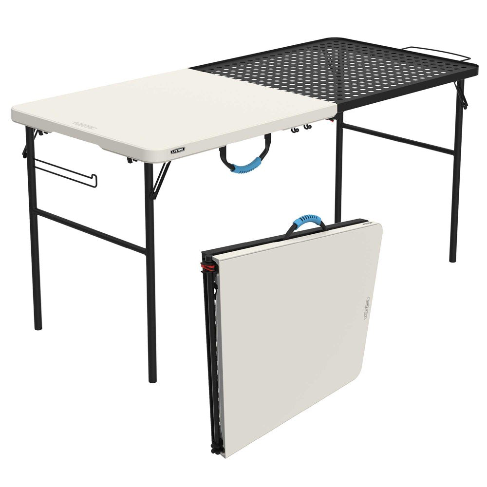 5 Foot Fold-In-Half Camping Folding Table, Indoor/Outdoor, Pumice (280875)